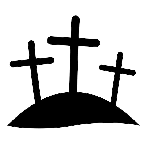 Premium Vector | Calvary crosses sign christianity three crosses on hill