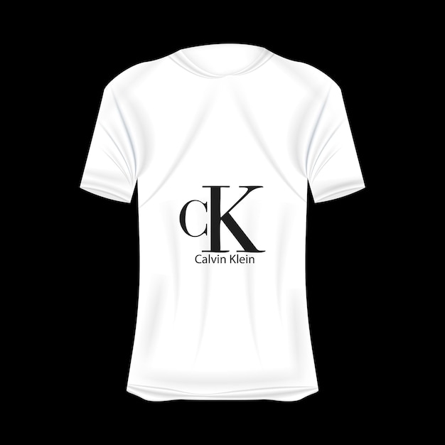 Premium Vector  Calvin klein logo tshirt mockup in white colors