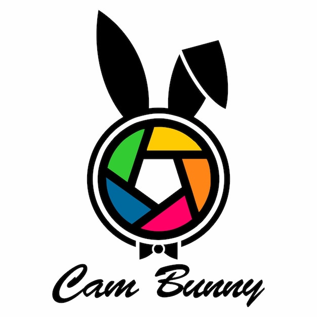 Cam bunny logo symbool ontwerp vector