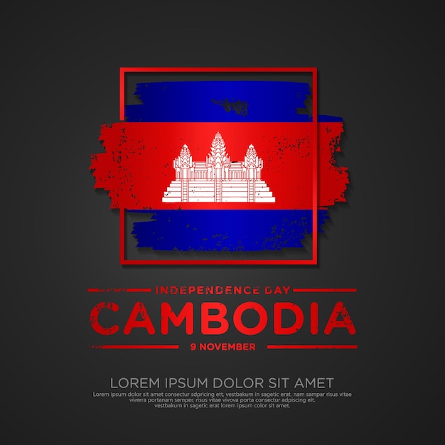 Cambodia Independence day greeting card Template