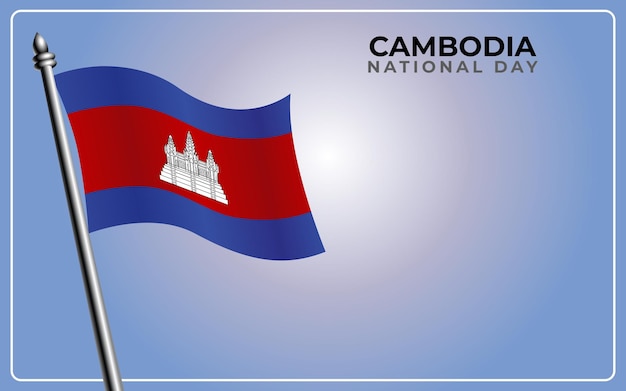 Cambodia national flag isolated on gradient color background