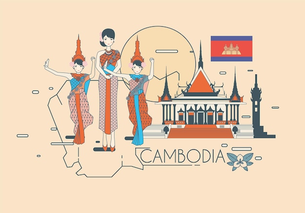 Vector cambodia vector map