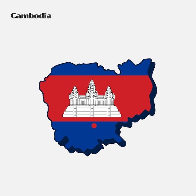 Cambodja land natie vlag kaart infographic