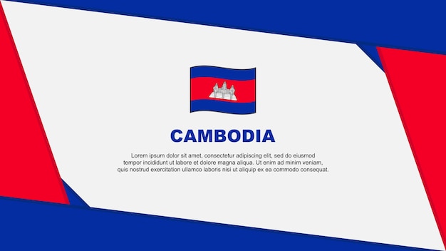 Cambodja Vlag Abstracte Achtergrond Ontwerpsjabloon Cambodja Onafhankelijkheidsdag Banner Cartoon Vector Illustratie Cambodja Onafhankelijkheidsdag
