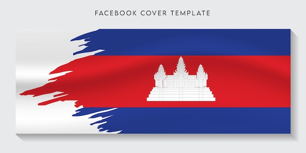 Cambodja vlag facebock voorbladsjabloon backgrond