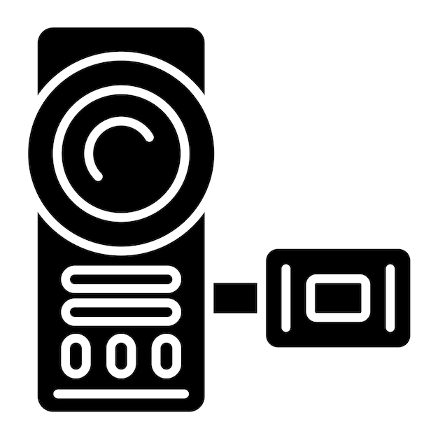 Vector camcorder glyph effen zwarte afbeelding