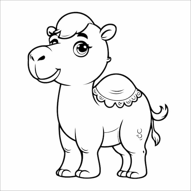 Camel Coloring Page Drawing For Kids