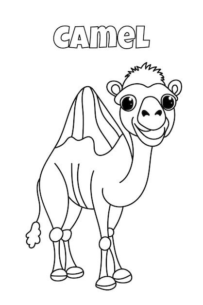 Camel coloring page for kids is a creative book for coloring