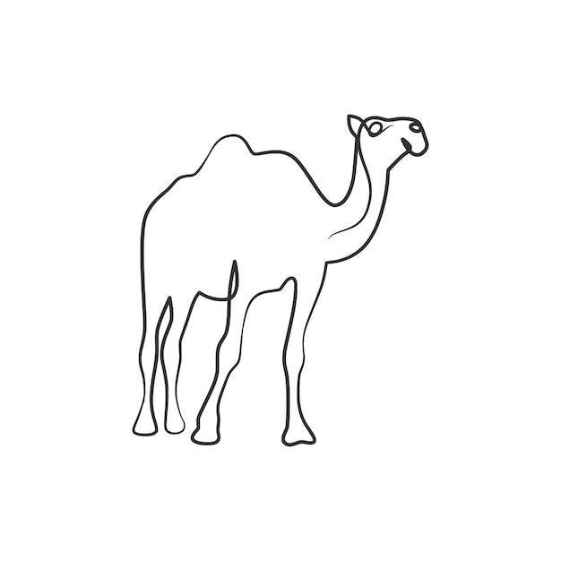Верблюд непрерывный рисунок одной линии