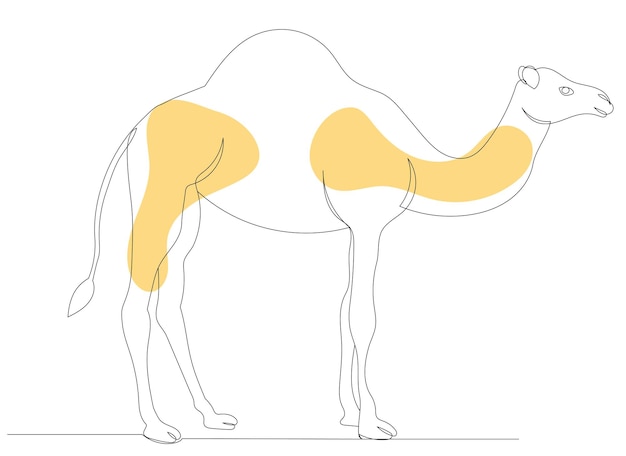 1つの連続線ベクトルを描くラクダ