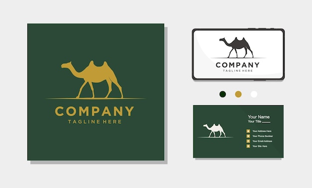 Illustrazione dell'icona vettoriale del design minimalista del logo in oro cammello