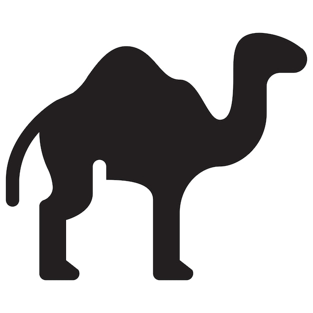 Camel Islamic animal glyph flat icon vector