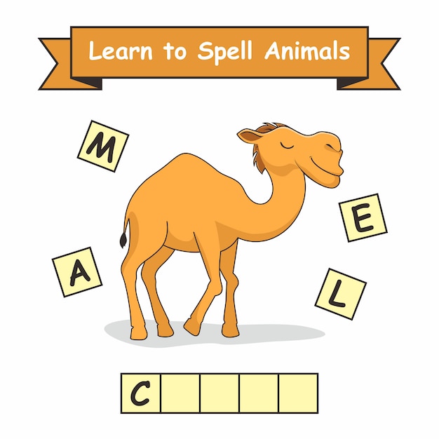 Camel Learn to Spell Animals Worksheet