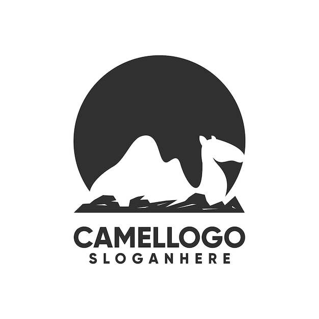 Camel logo animal design vector