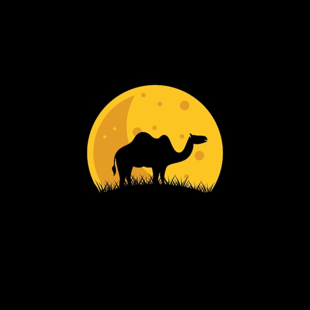 camel logo design template,vintage camel vector illustration.