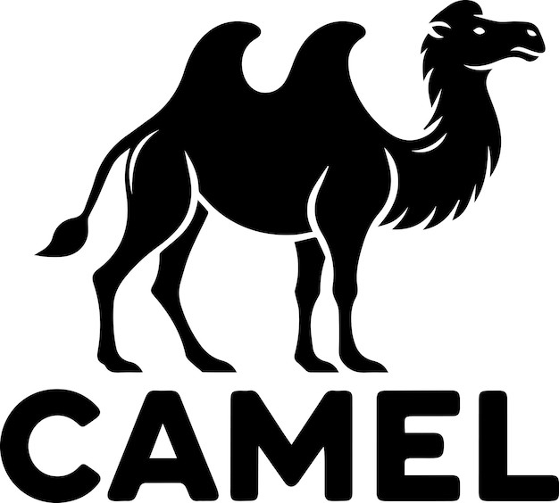 L'illustrazione artistica vettoriale del logo del cammello concept del logo del camello silhouette del logo dell'animale 2