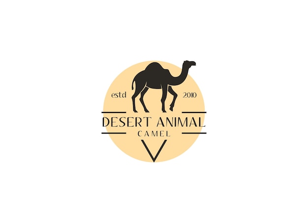 Vector camel logo with the title'desert animal camel '