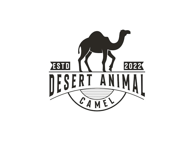 Logo del cammello con il titolo'animale del deserto'