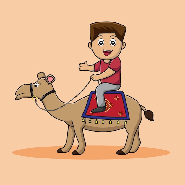 Camel riding illustration