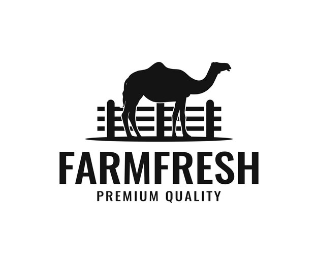 Camel silhouette designs logo. Camel farm logo design