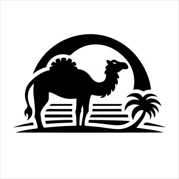 Silhouette di cammello disegna logo logo cammello arte vettoriale illustrazione icona cammello silhouette vettoriale