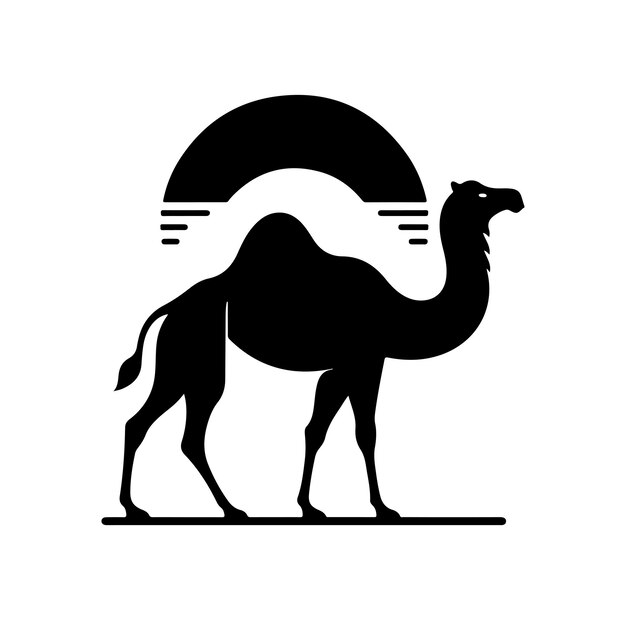 camel silhouettes vector on white background