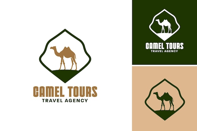 Camel Toursのロゴデザインは,旅行ツアーをサービスの一部として提供する企業のためのものです.