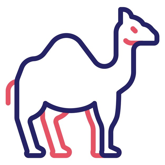 Camel vector icon illustration of Dubai iconset