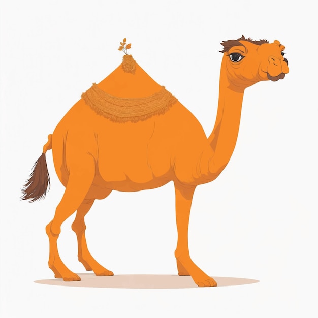 Векторная иллюстрация верблюда на белом фоне
