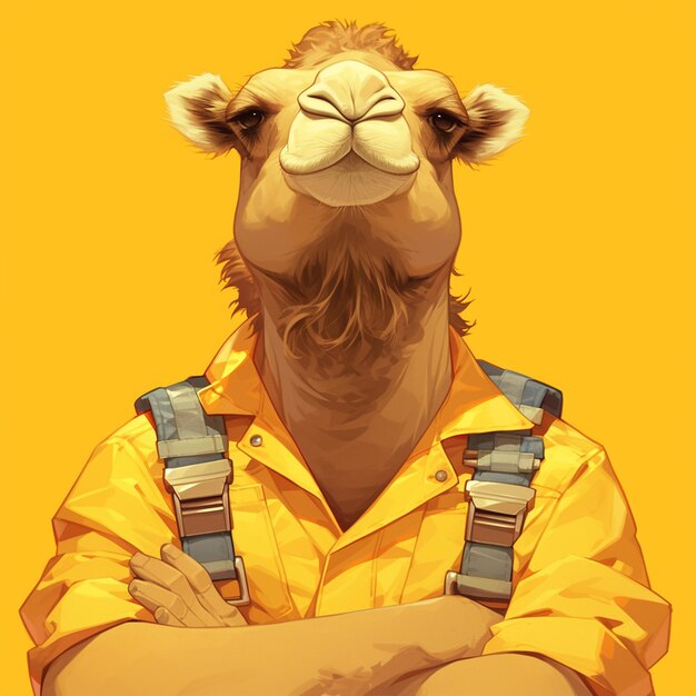 Vector a camel worker cartoon style