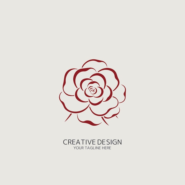 Vector camellia flower logo vector