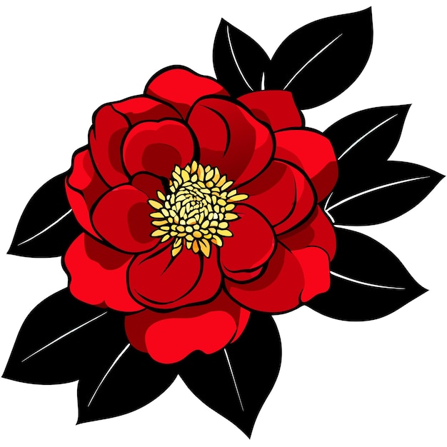 Vector camellia flower or rose flower