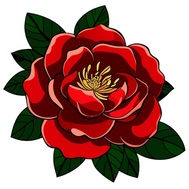 Vector camellia flower or rose flower