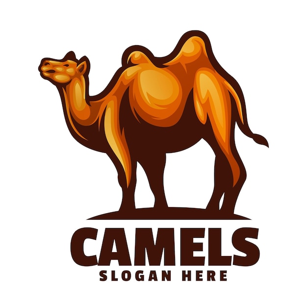 Vettore logo della mascotte dei cammelli