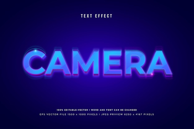 Камера 3d текстовый эффект на синем фоне