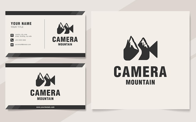 Camera berg logo sjabloon op monogram stijl