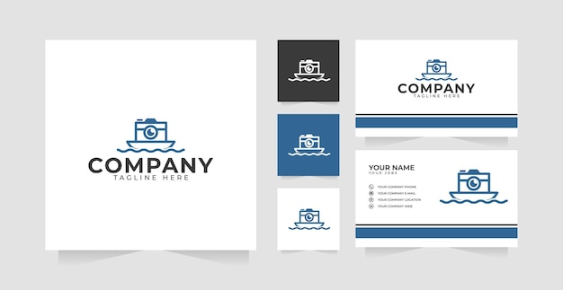 Camera boat logo design inspiration and business card
