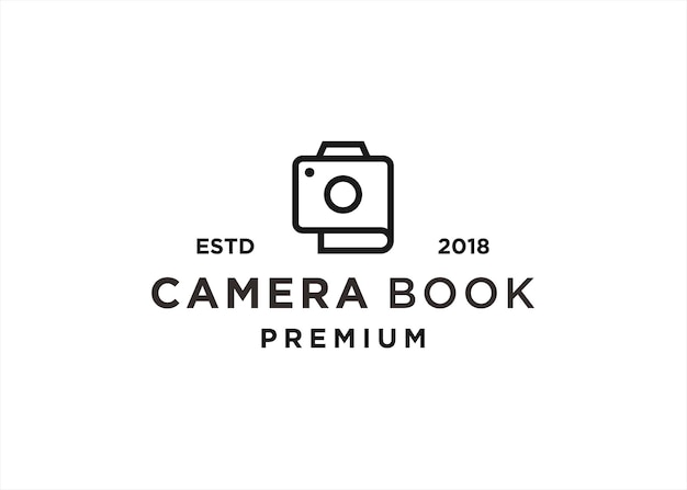 camera boek logo ontwerp vectorillustratie