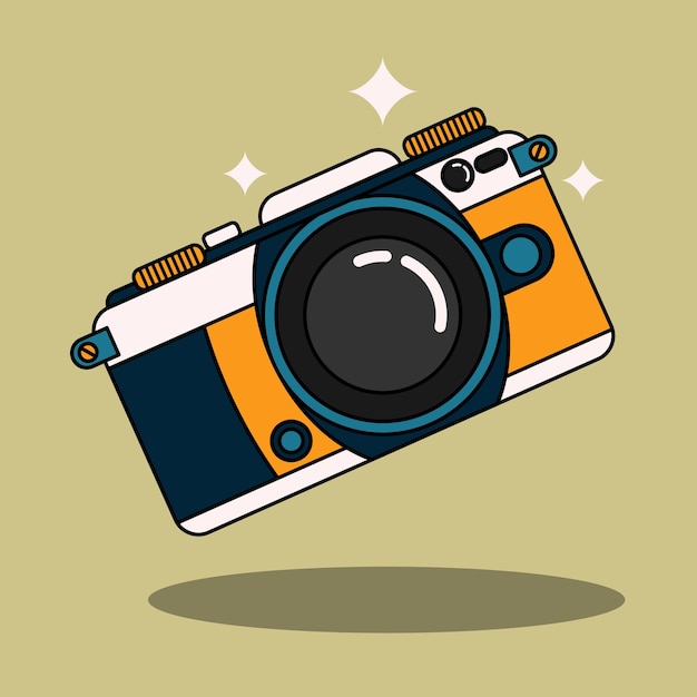 camera cartoon vector illustration, with modern colors