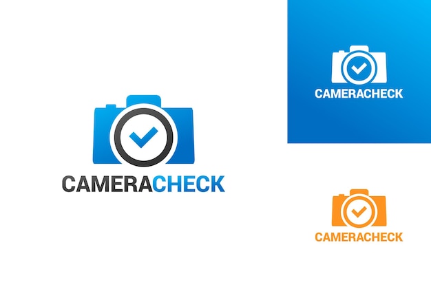 Camera check logo template design