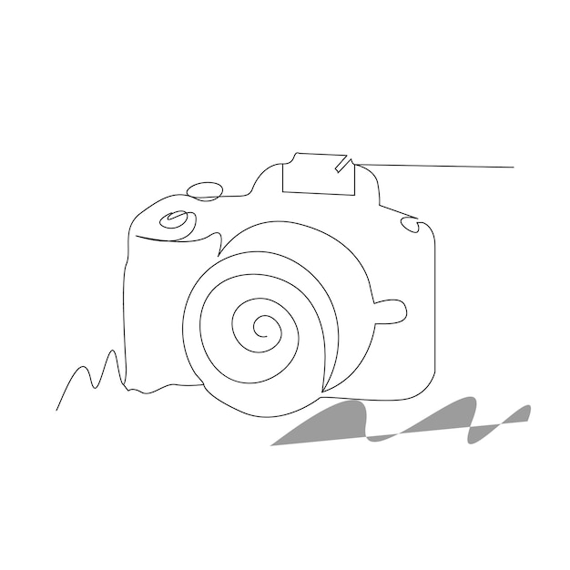 Premium Vector  Photo camera drawing line.