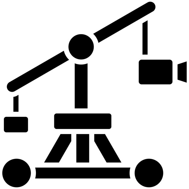 Camera Crane Vector Illustration Style