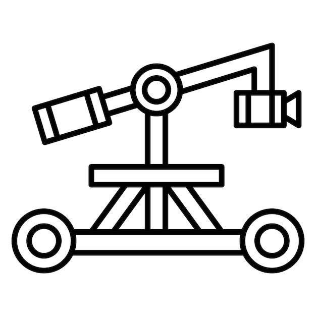 Camera Crane Vector Illustration Style