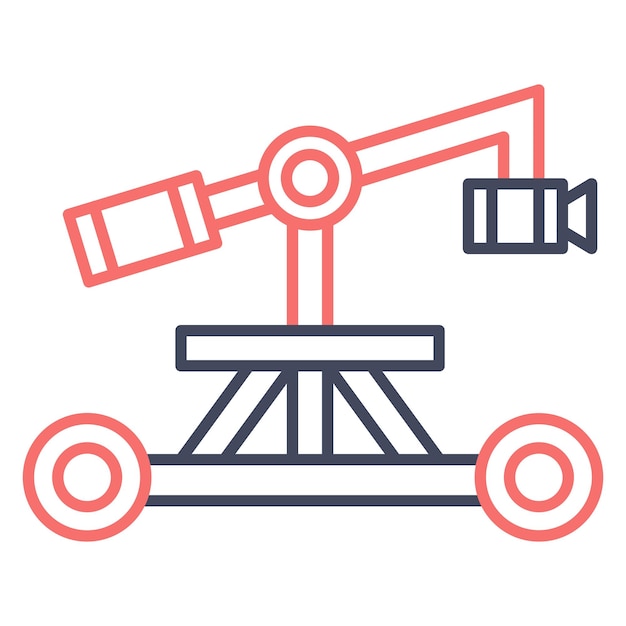 Camera Crane Vector Illustration Style