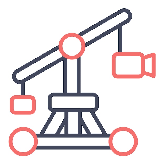 Camera Crane Vector Illustration Style