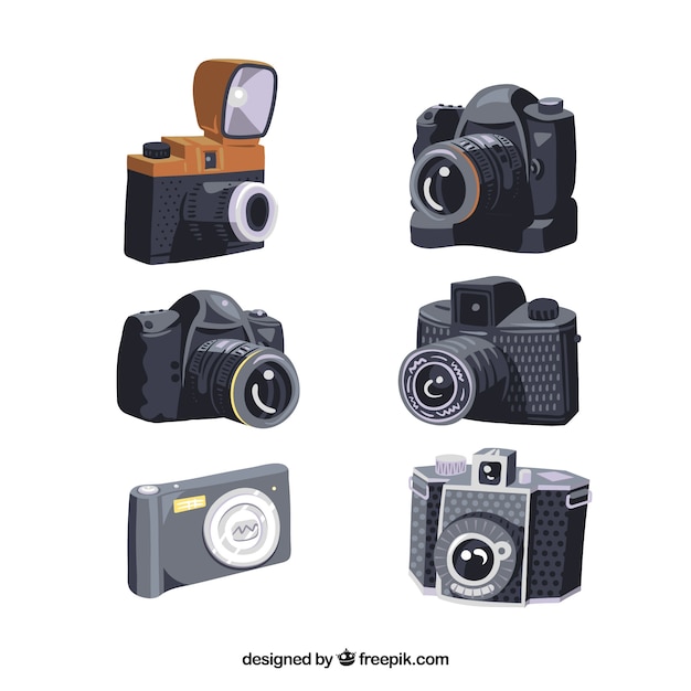 Vettore collezione di fotocamera