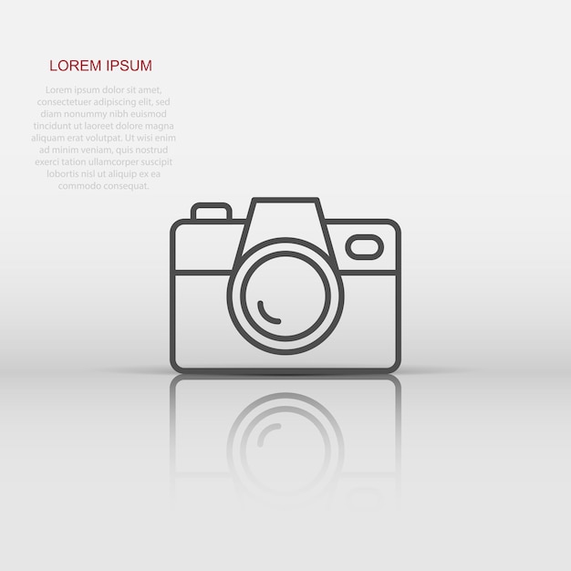Camera device sign icon in flat style Photography vector illustration on white isolated background Cam equipment business concept