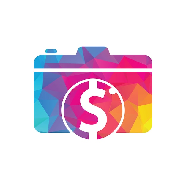 Icona del design del logo del dollaro della fotocamera fotocamera money logo template design vector