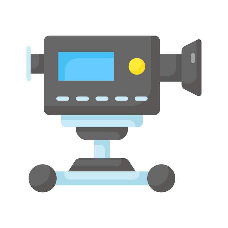 Vector 색 배경에 고립된 카메라 돌리 터 디자인