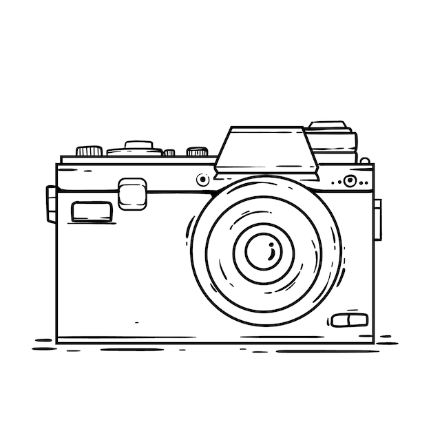 Vector camera drawing illustration